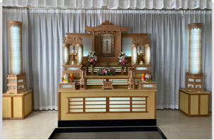 茨木市立斎場の市営葬儀プラン 祭壇例